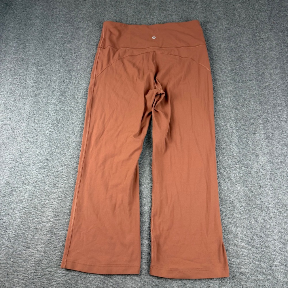 Lululemon Align Wide Leg Crop Pant Women's 12 Rust Orange High Rise Nulu Yoga